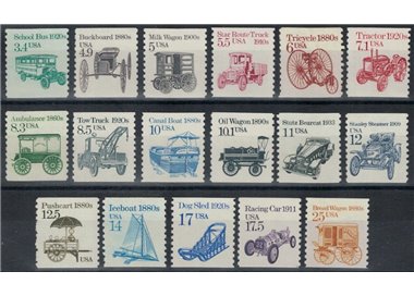 USA 1985-87 Trasporti 17v MNH**