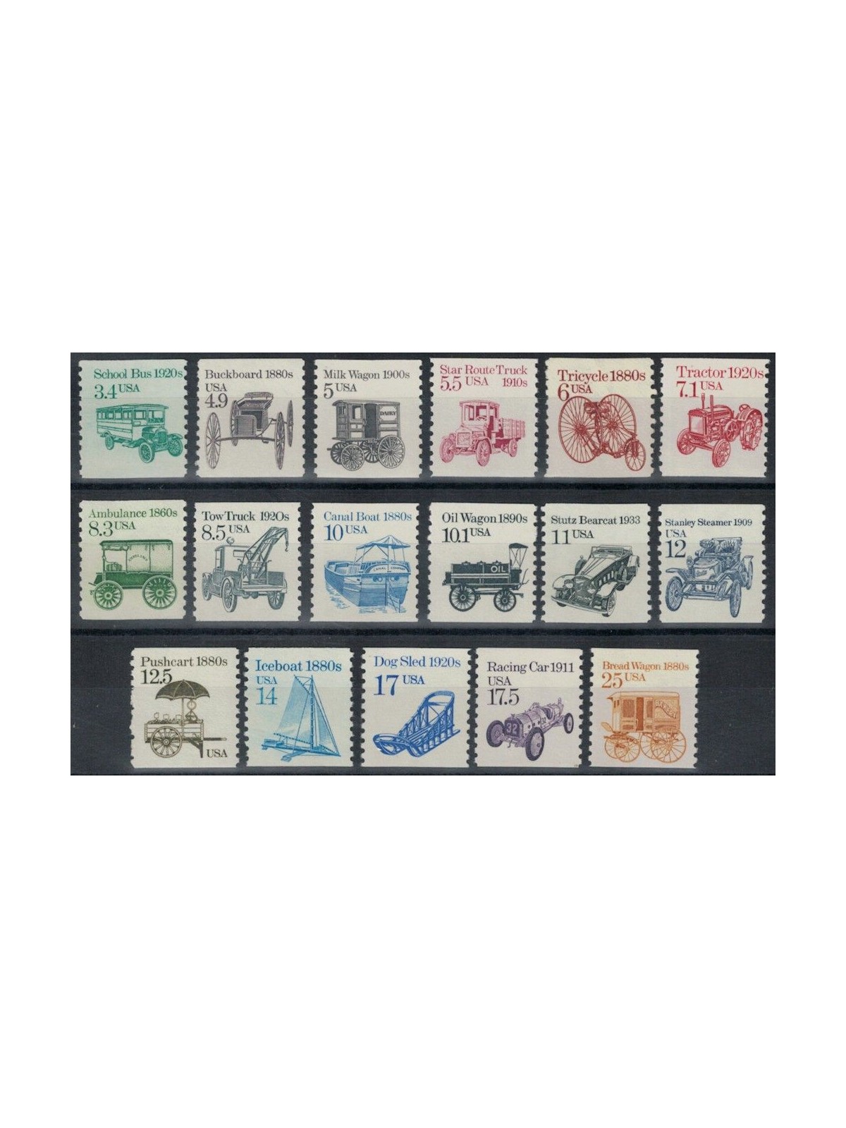 USA 1985-87 Transport 17v MNH**