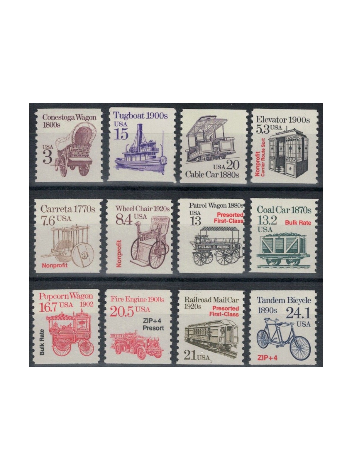 USA 1988 Transportation 12v MNH**