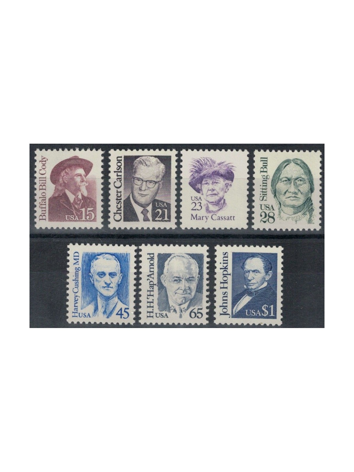 USA 1988-89 Grandi personaggi americani 7v MNH**