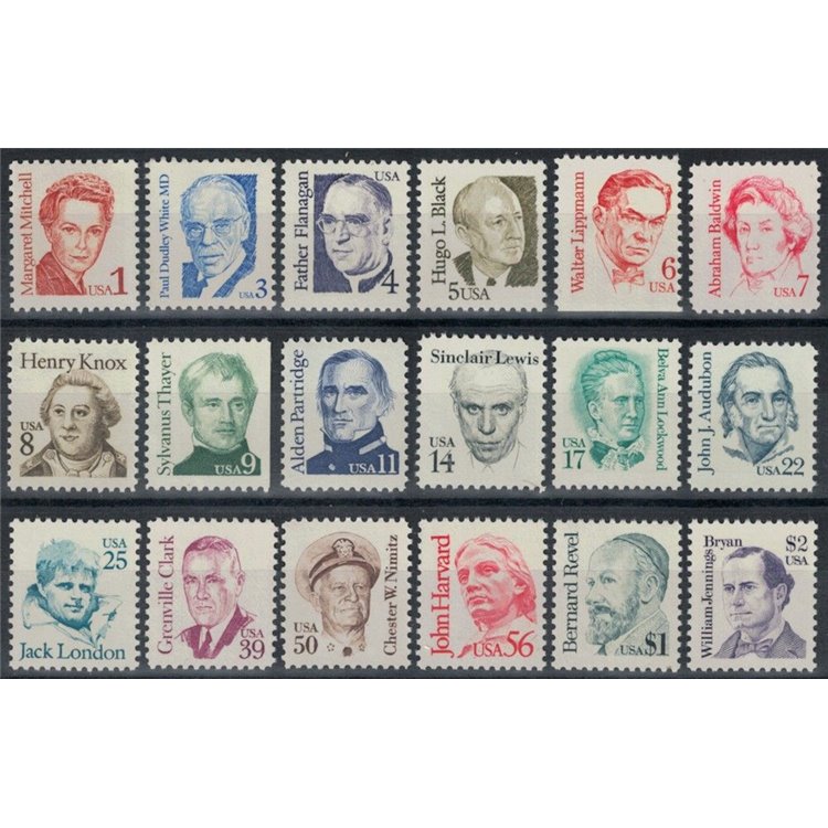 USA 1985-86 Great American Characters 18v MNH**