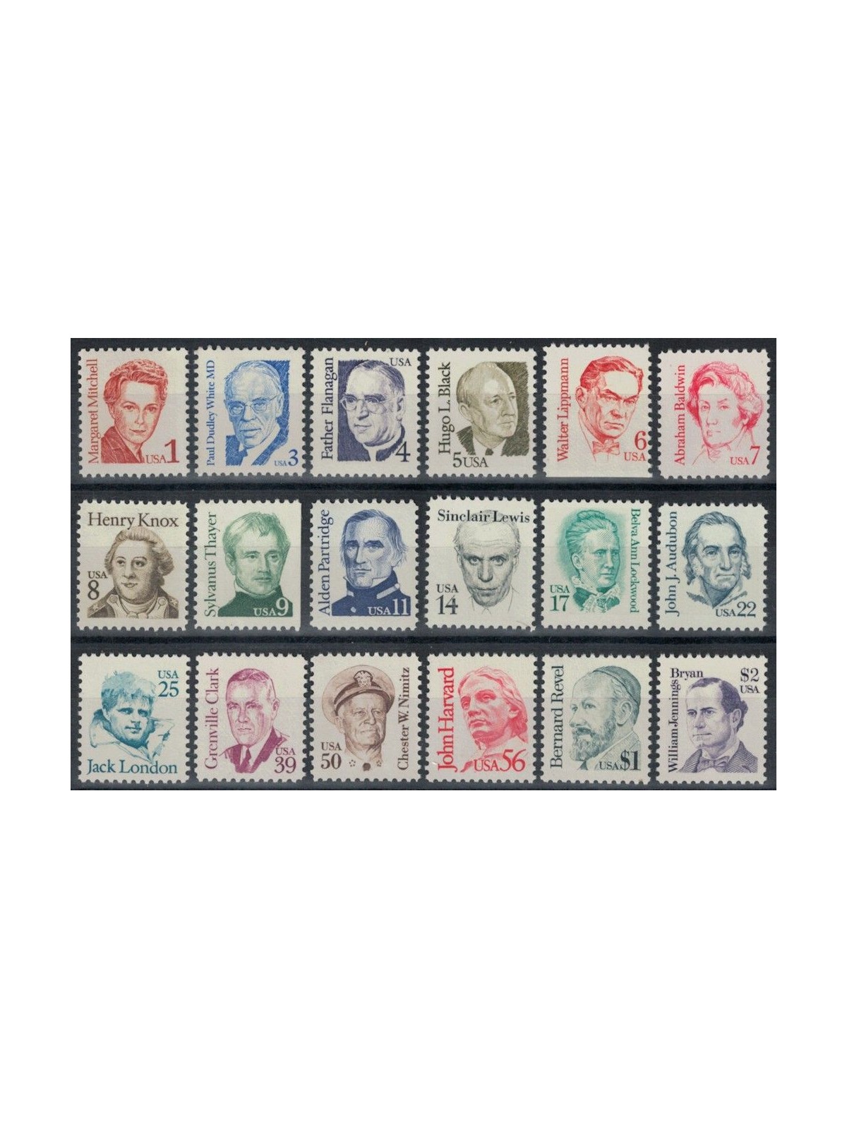 USA 1985-86 Great American Characters 18v MNH**