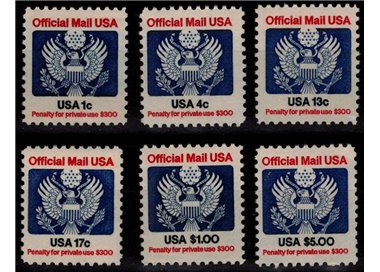 USA 1983 Servizio, Official Mail 6v MNH**