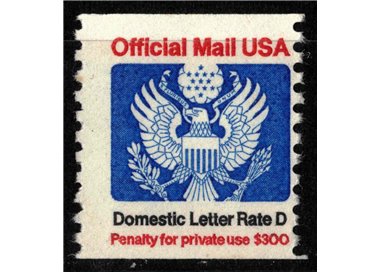 USA 1985 Service, Official Mail (Domestic Letter Rate D) MNH**