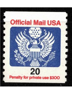 USA 1988 Servizio, Official Mail 20c MNH**