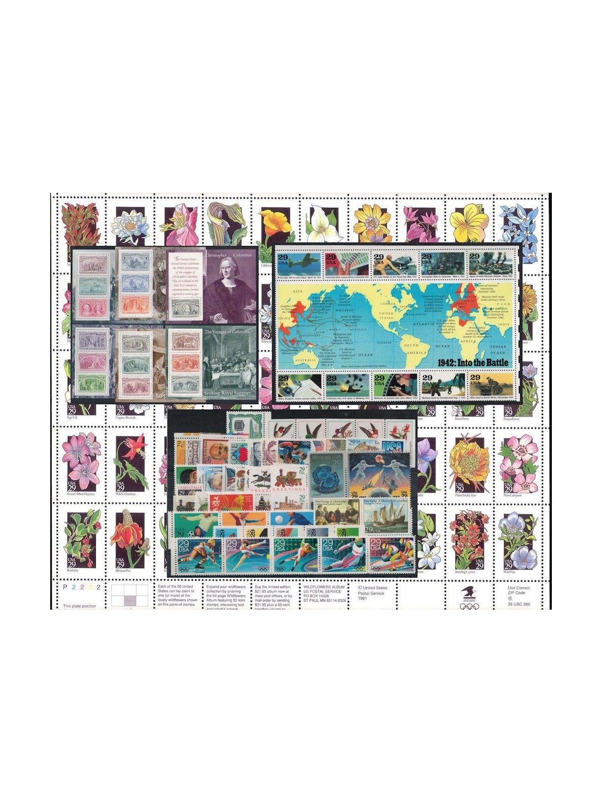 USA 1992 Complete vintage 113v + 7 s/s MNH**