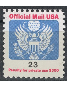 USA 1991 Servizio, Official Mail 23c MNH**