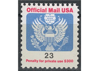 USA 1991 Servizio, Official Mail 23c MNH**
