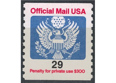 USA 1991 Servizio, Official Mail 29c MNH**