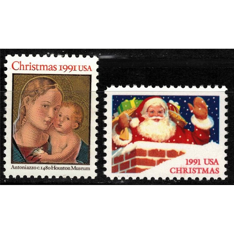 USA 1991 Natale 2v MNH**