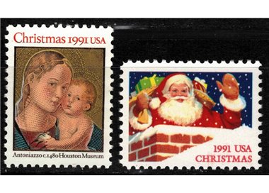 USA 1991 Natale 2v MNH**