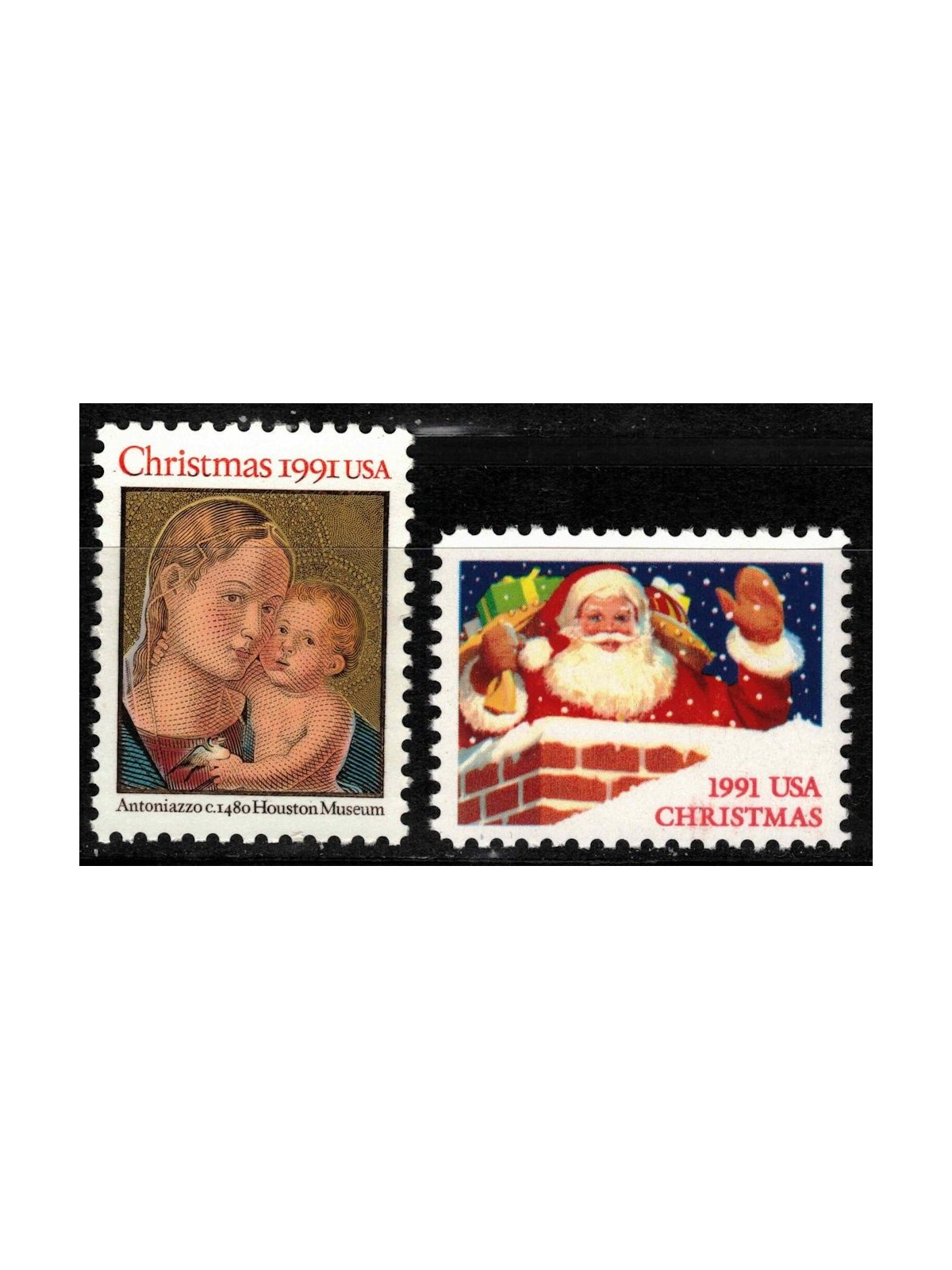 USA 1991 Christmas 2v MNH**