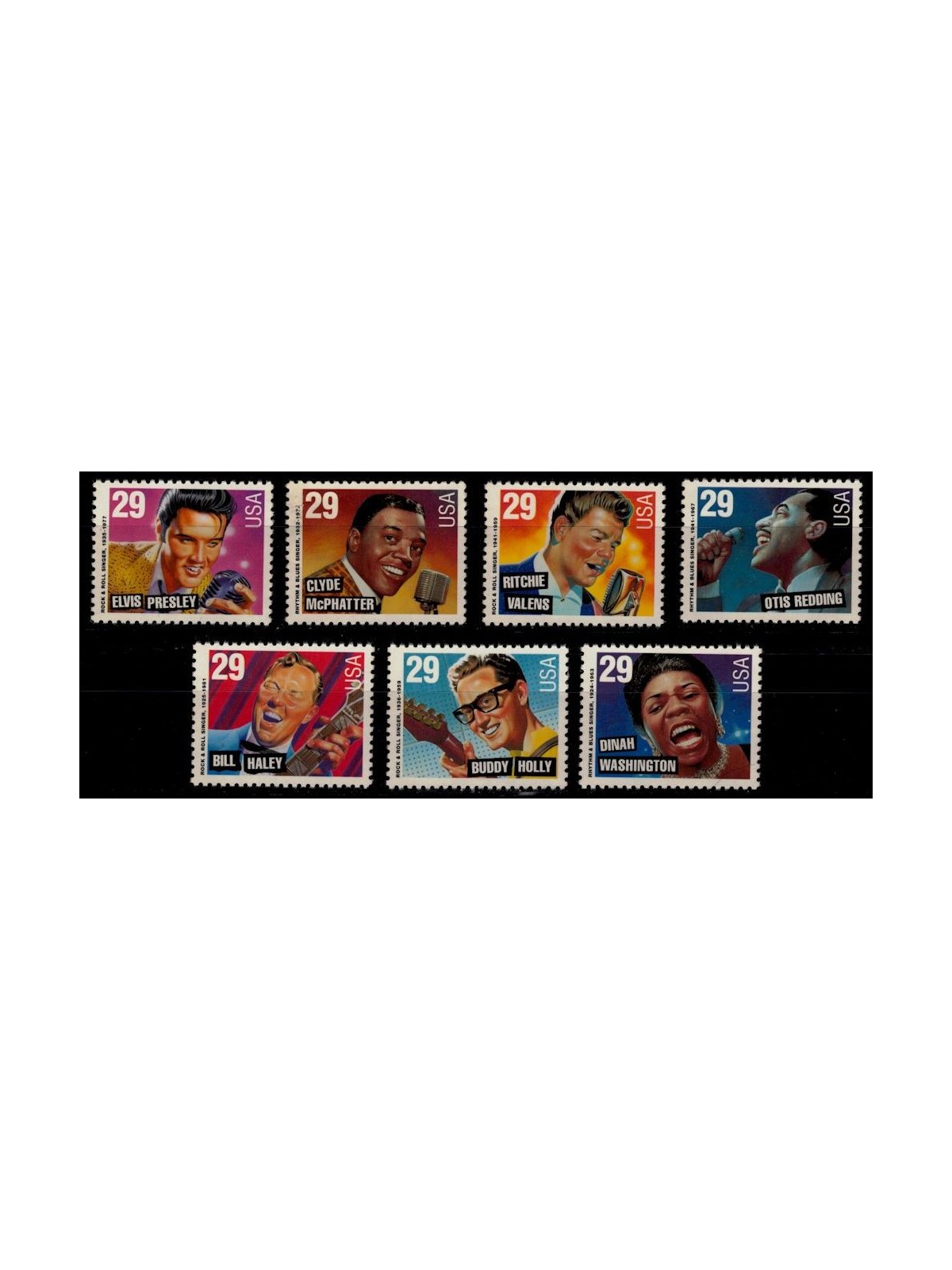 USA 1993 Leggende americane della musica 7v MNH**