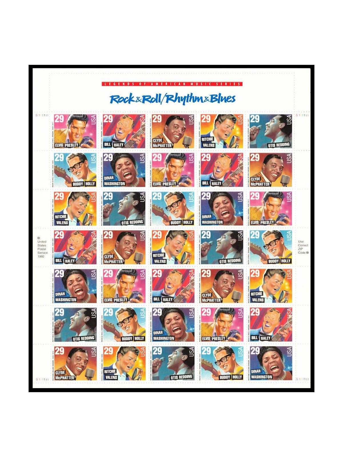 USA 1993 Leggende americane della musica MF MNH**