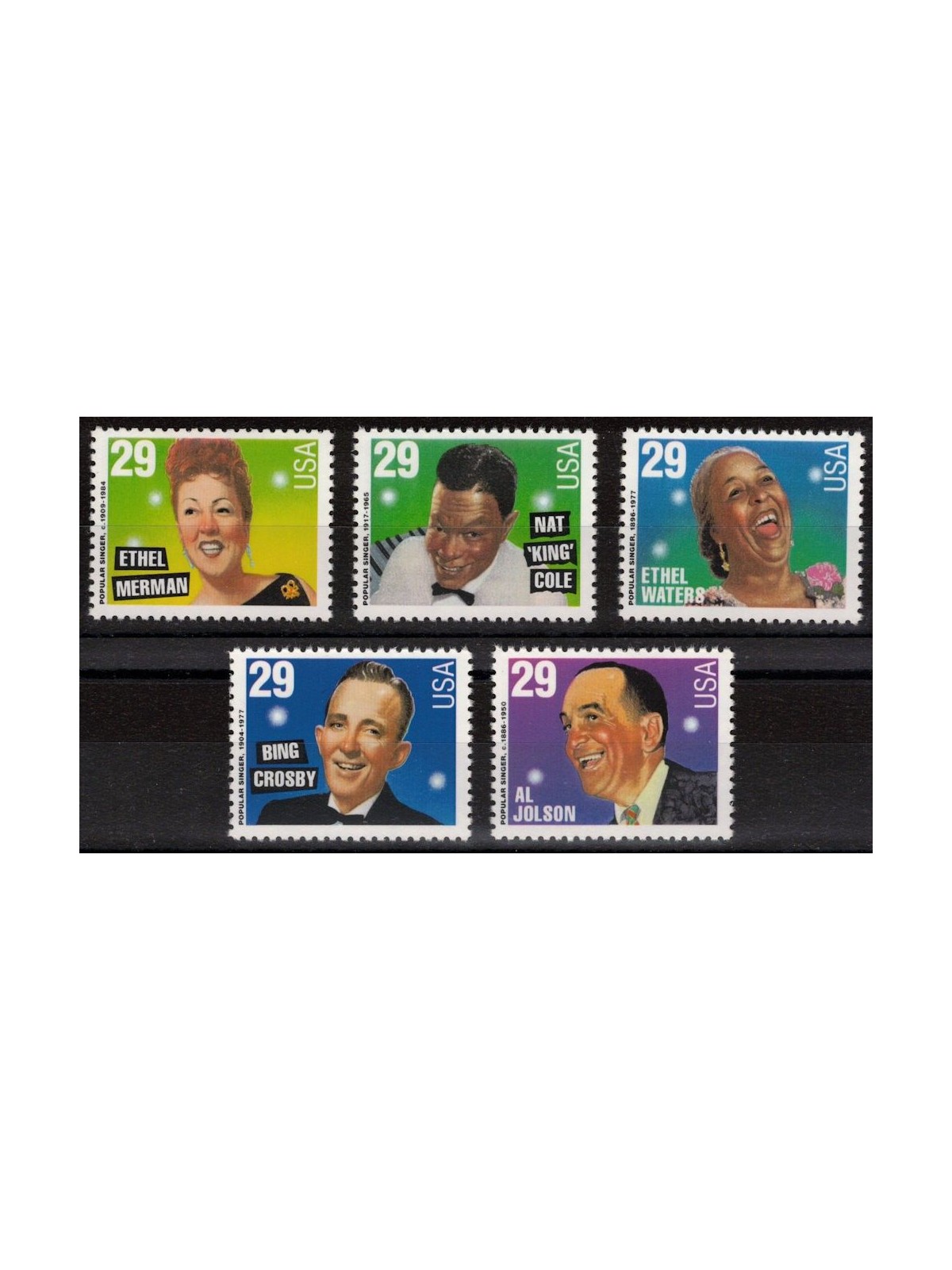 USA 1994 Cantanti popolari 5v sciolti MNH**