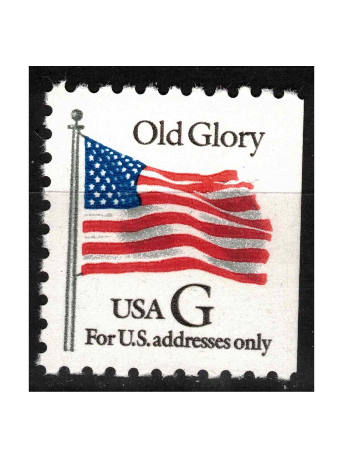 USA 1994 Old Glory Flag (G in black) dent. 10 from booklet MNH**