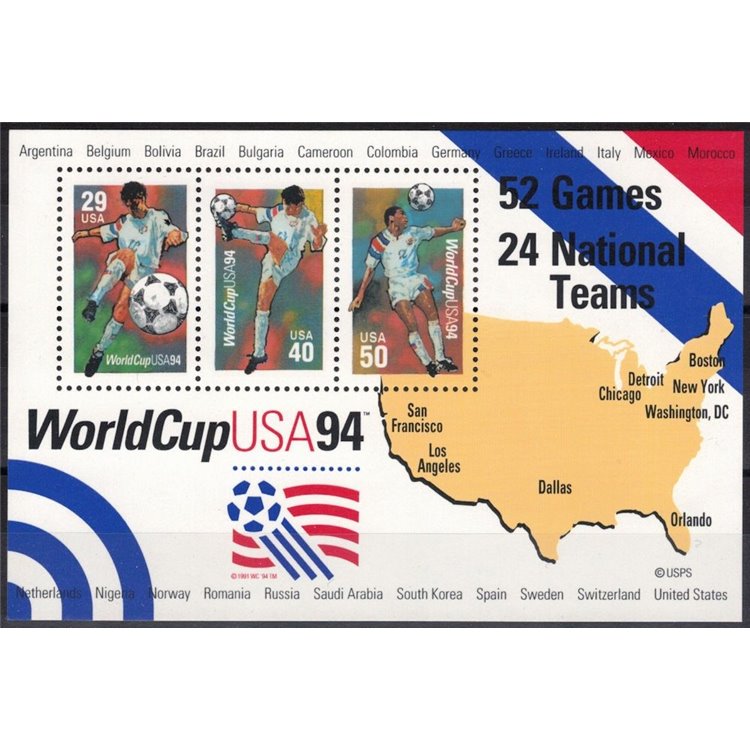 USA 1994 Coppa del mondo di calcio BF MNH**