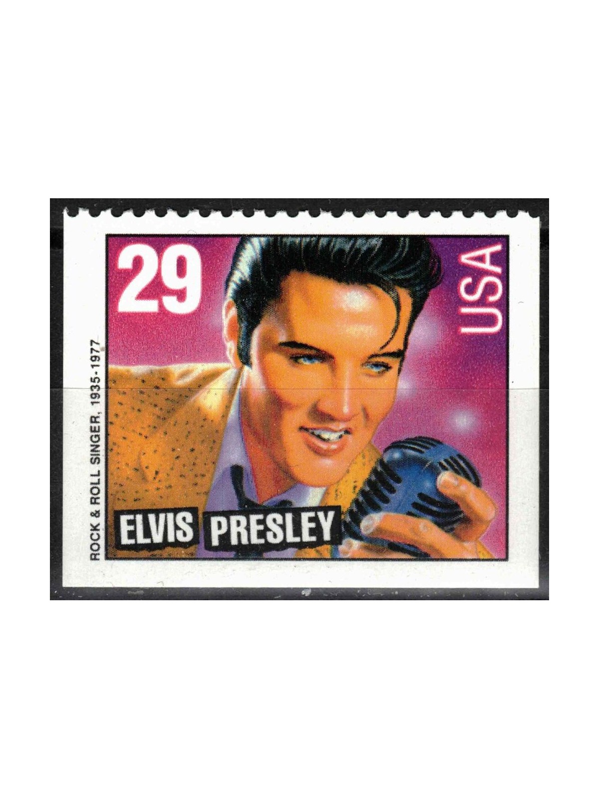 USA 1993 Elvis Presley (dent. 11 on one side) MNH**