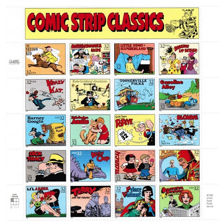 USA 1995 Centenario dei fumetti 20v MNH**