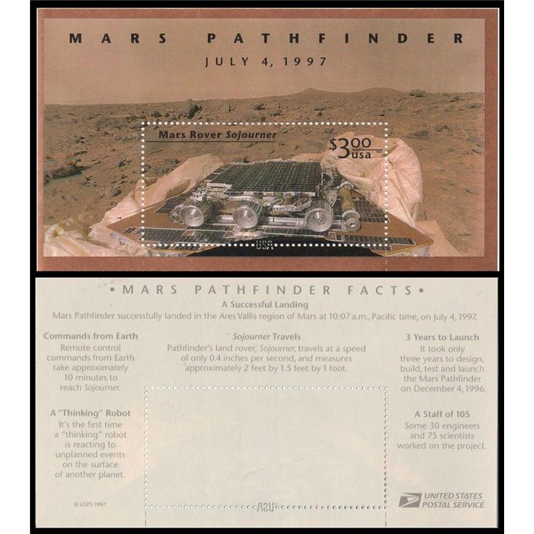 USA 1997 Mission to Mars (Pathfinder probe) s/s MNH**