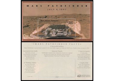 USA 1997 Mission to Mars (Pathfinder probe) s/s MNH**