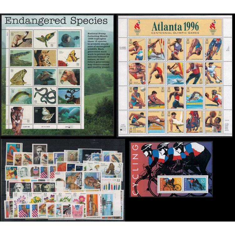 USA 1996 Annata completa 121v + 1 BF MNH**