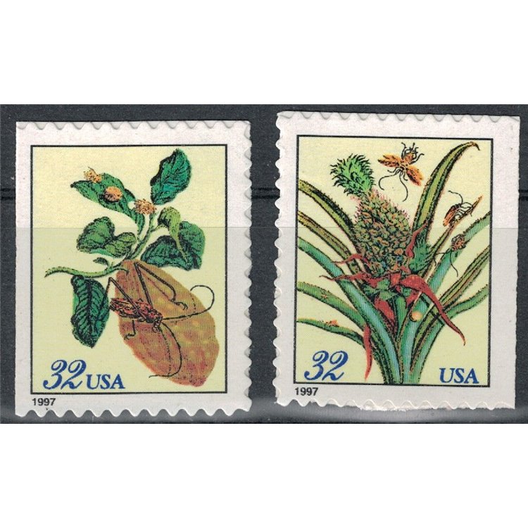 USA 1997 Stampe botaniche 2v da LB MNH**