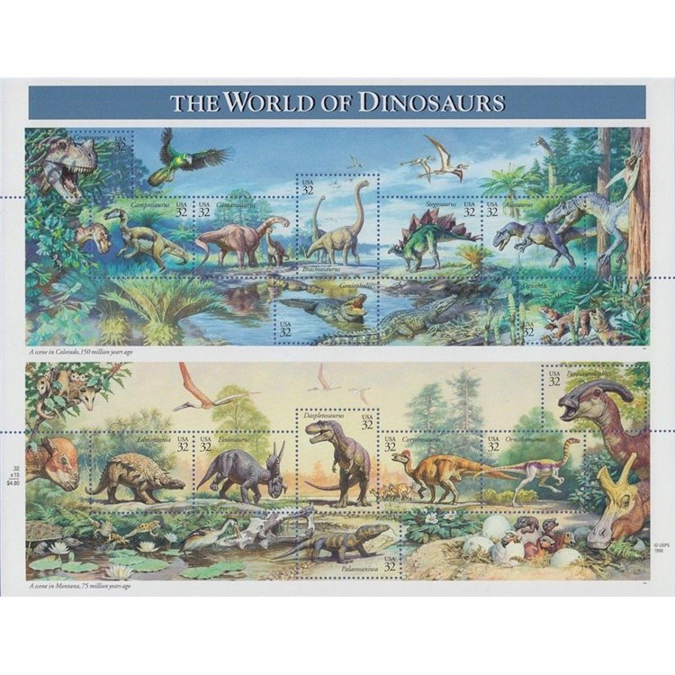 USA 1997 The World of Dinosaurs 15v MNH**