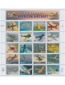 USA 1997 Aerei classici americani 20v MNH**