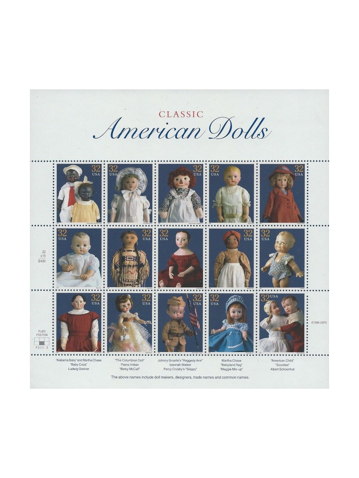 USA 1997 American Dolls 15v MNH**