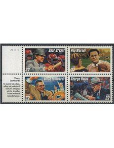 USA 1997 American Football Coaches (block) 4v MNH**