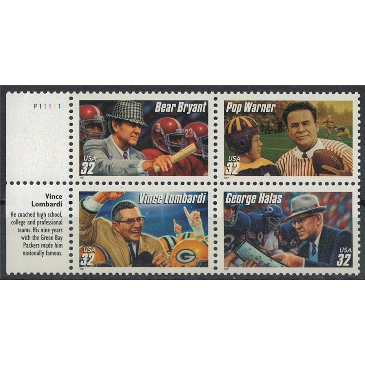 USA 1997 Allenatori di football americano (blocco) 4v MNH**