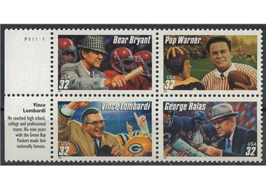 USA 1997 Allenatori di football americano (blocco) 4v MNH**