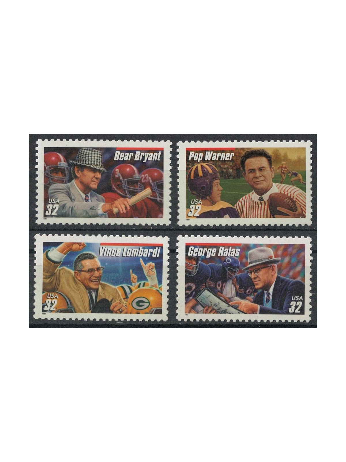 USA 1997 American Football Coaches 4v MNH**