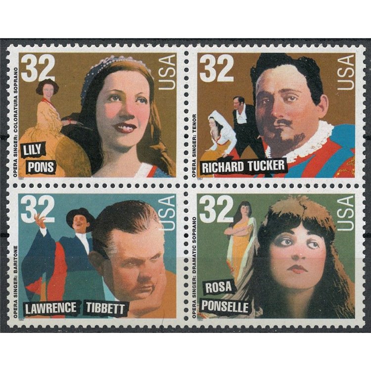 USA 1997 Music Legends, Opera Singers 4v MNH**