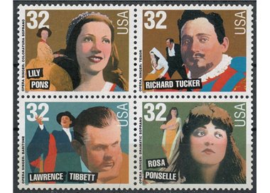 USA 1997 Leggende della musica, cantanti d'opera 4v MNH**