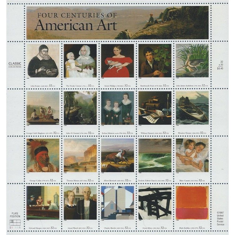 USA 1998 Arte americana 20v MNH**