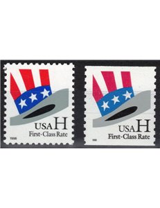 USA 1998 Uncle Sam Hat 2v MNH**