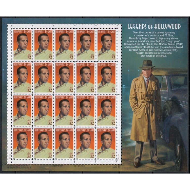 USA 1997 Legends of Hollywood (Humphrey Bogart) m/s MNH**