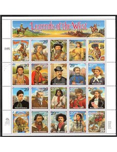 USA 1994 Leggende del west (con errore) 20v MNH** ©