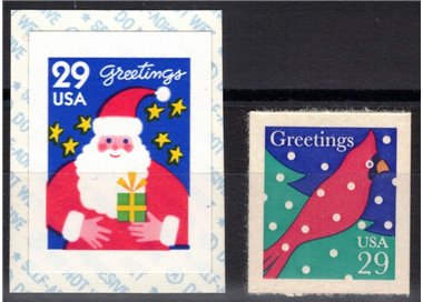 USA 1994 Christmas (stickers) 2v MNH**