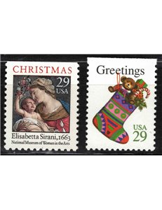 USA 1994 Christmas (from booklet) 2v MNH**