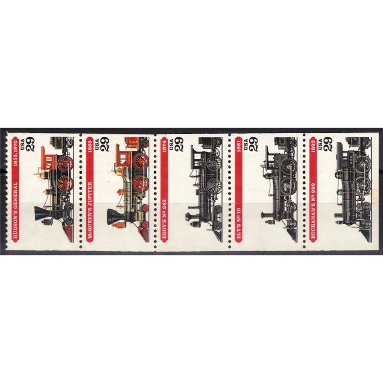 USA 1994 Vecchie locomotive a vapore 5v MNH**