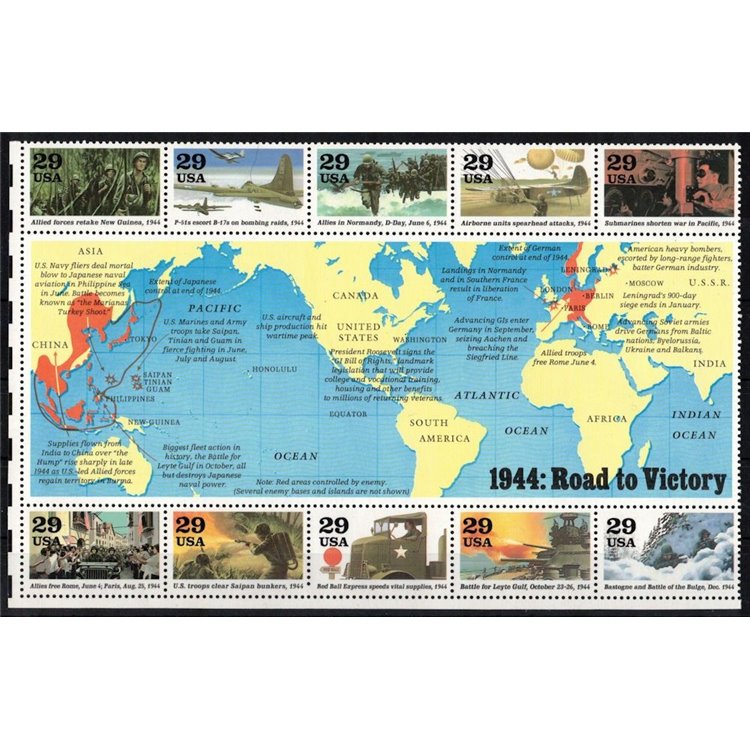 USA 1994 World War II (4th series) s/s MNH**