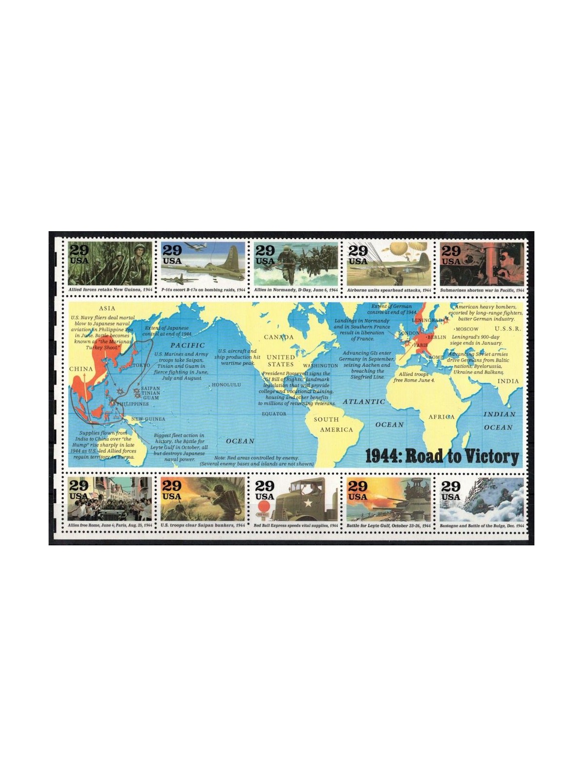USA 1994 World War II (4th series) s/s MNH**
