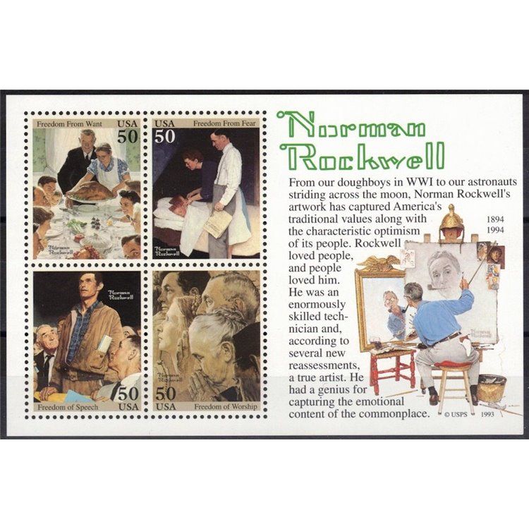 USA 1994 Norman Rockwell s/s MNH**