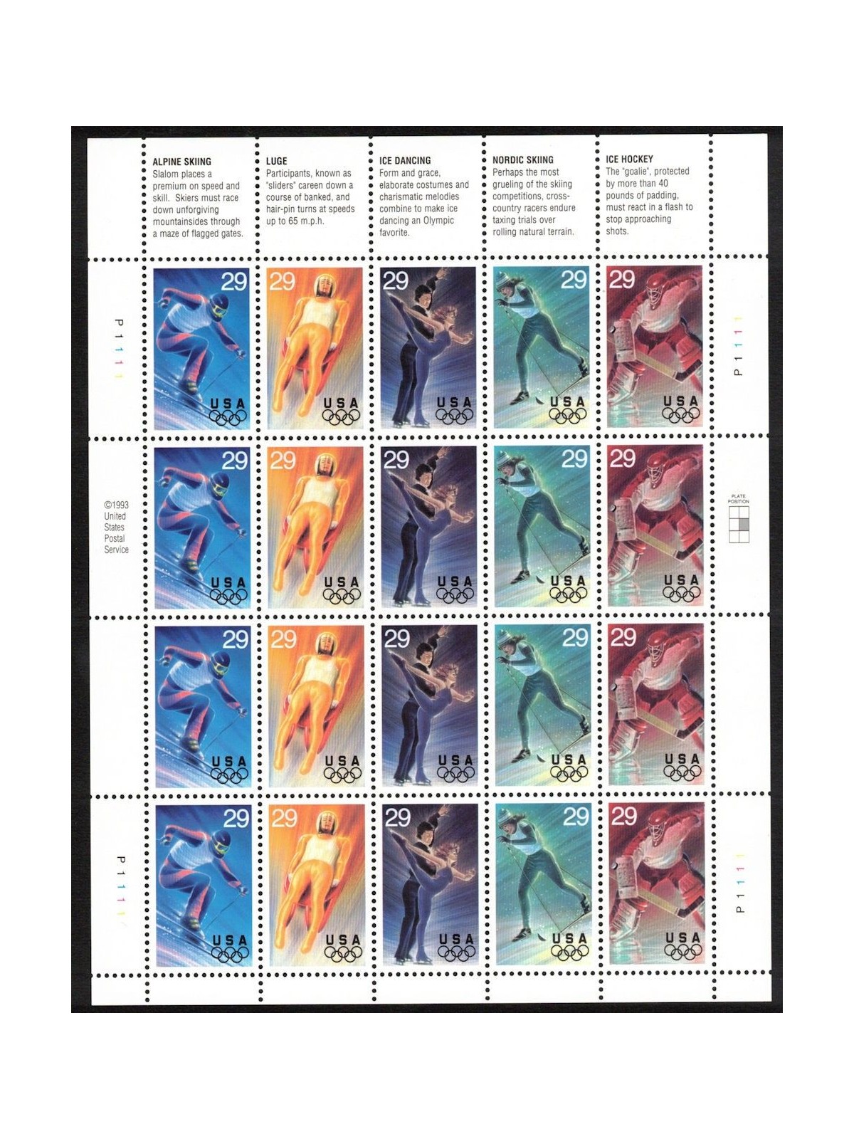 USA 1994 Winter Olympic Games m/s MNH**