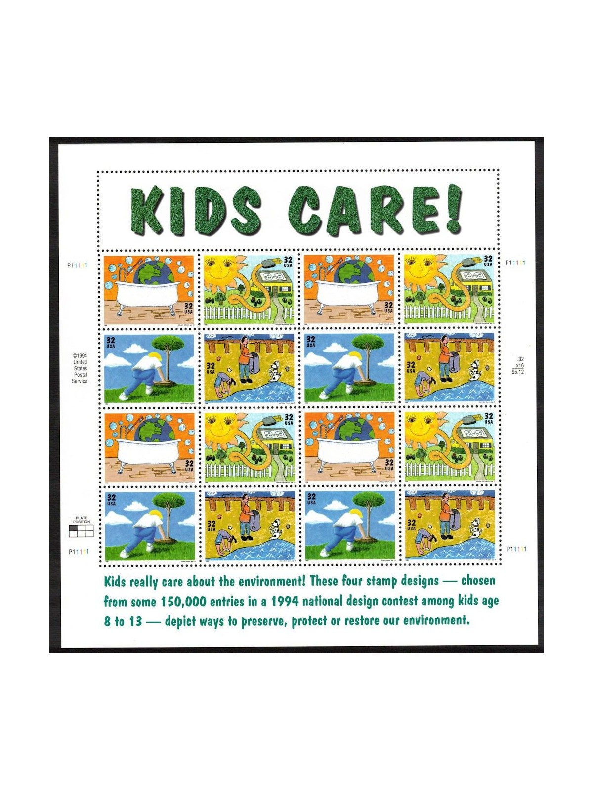 USA 1995 Earth Day m/s MNH**