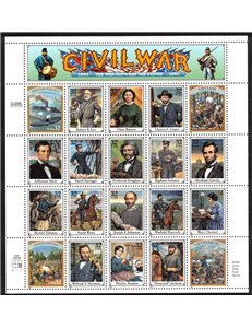USA 1995 The Civil War 20v MNH**