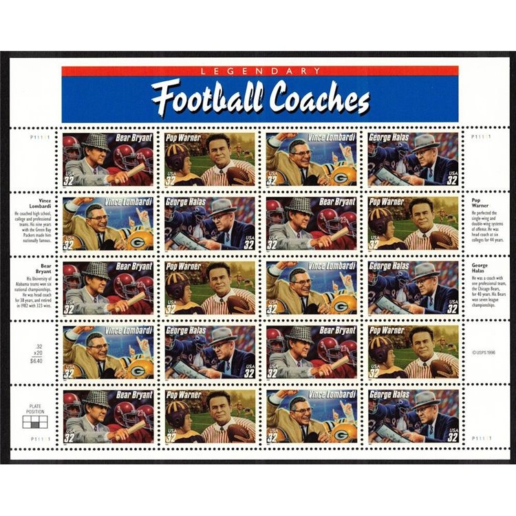 USA 1997 American Football Coaches m/s MNH**